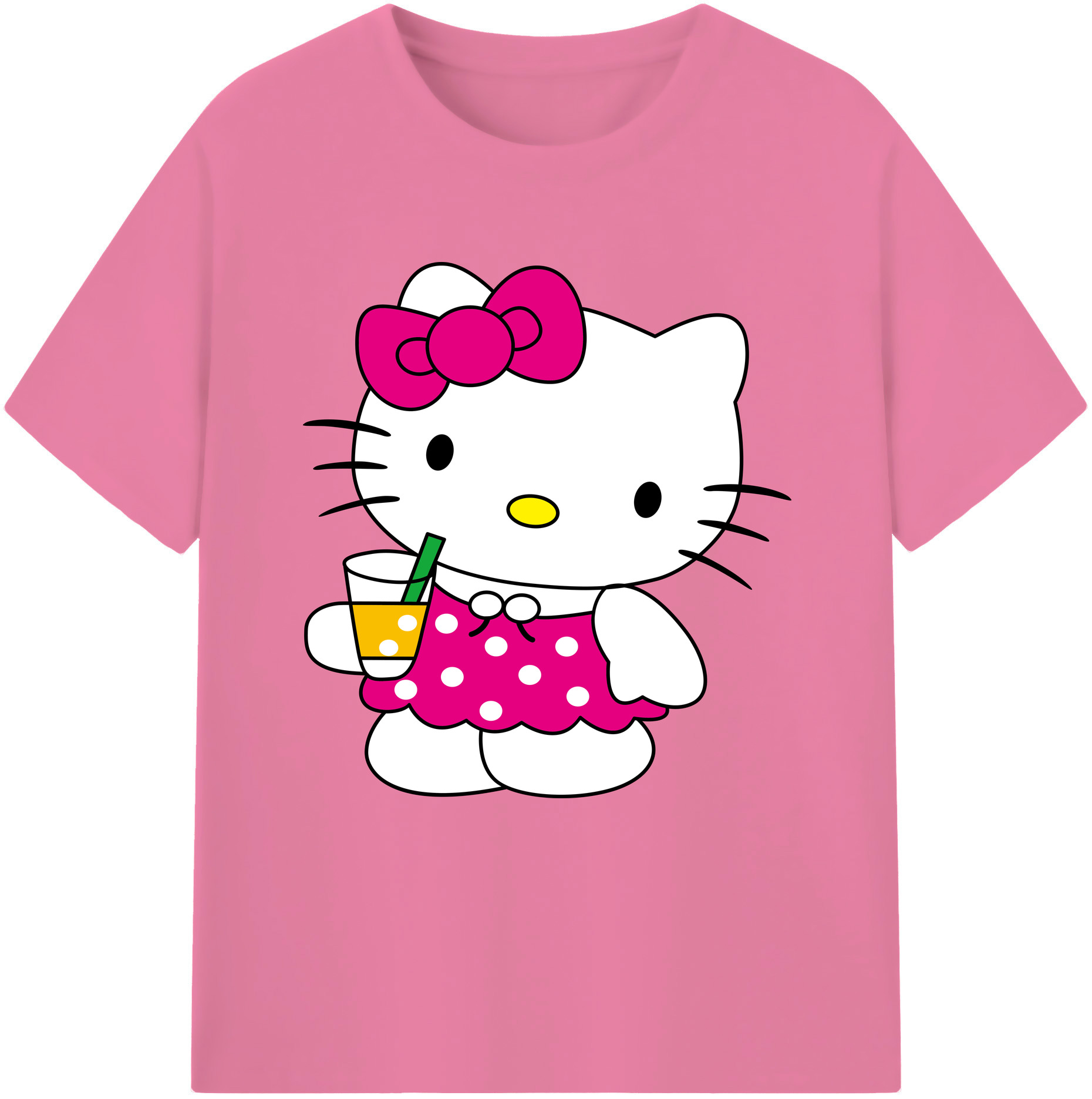 （画像用） Hello Kitty ハローキティ 綿100％半袖Tシャツ（フロントプリント）